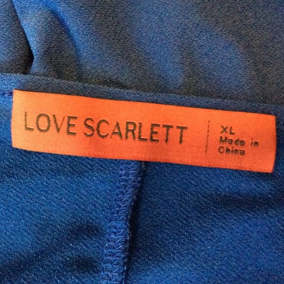 Love Scarlett Blue Blouse with Criss Cross Chest & Short Sleeves Size XL - Picture 7 of 8